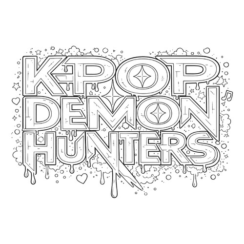 Раскраска Логотип K-pop Demon Hunters