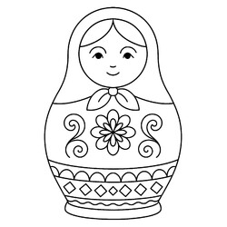 Матрёшка с цветочком и ромбами