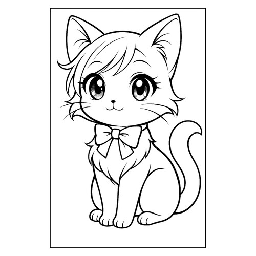 Раскраска Красивая кошка