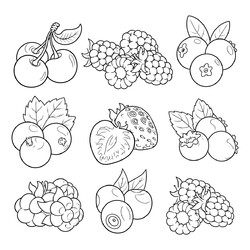 Раскраска Вкусные ягоды