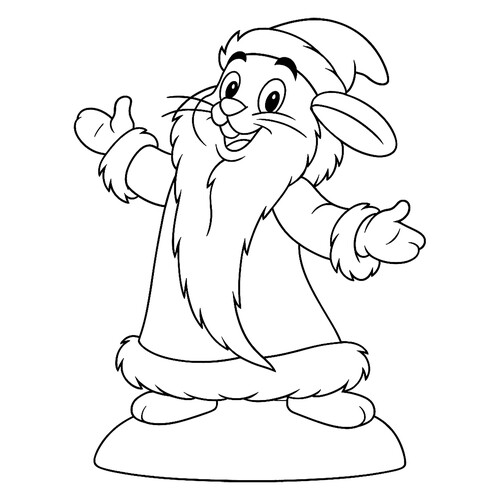 Раскраска Заяц Дед Мороз из Ну погоди