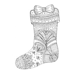 Раскраска Рождественский носок антистресс