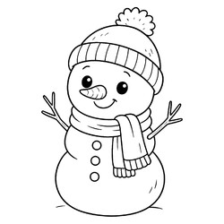 Милый весёлый снеговичок