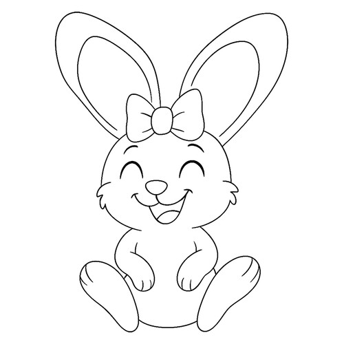 Раскраска Заяц в отличном расположении духа
