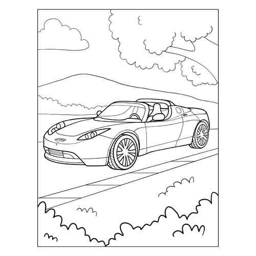Раскраска Тесла Модель Y | распечатать раскраски для детей