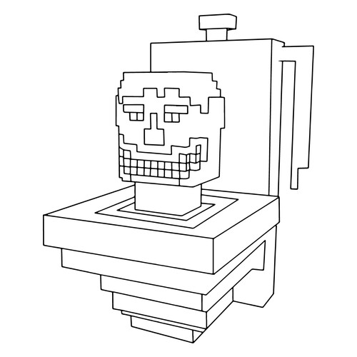 Раскраска Майнкрафт Скибиди Туалет