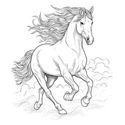 Распечатать раскраски лошади и кони