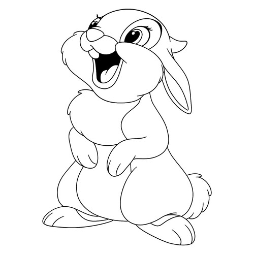 Раскраска Зайчик из Белоснежки