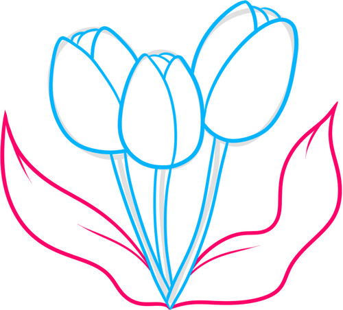 Как нарисовать весенние тюльпаны 7