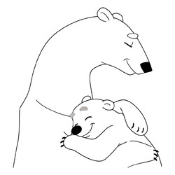 Раскраска Умка обнимает маму