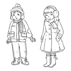 Дети в зимней одежде