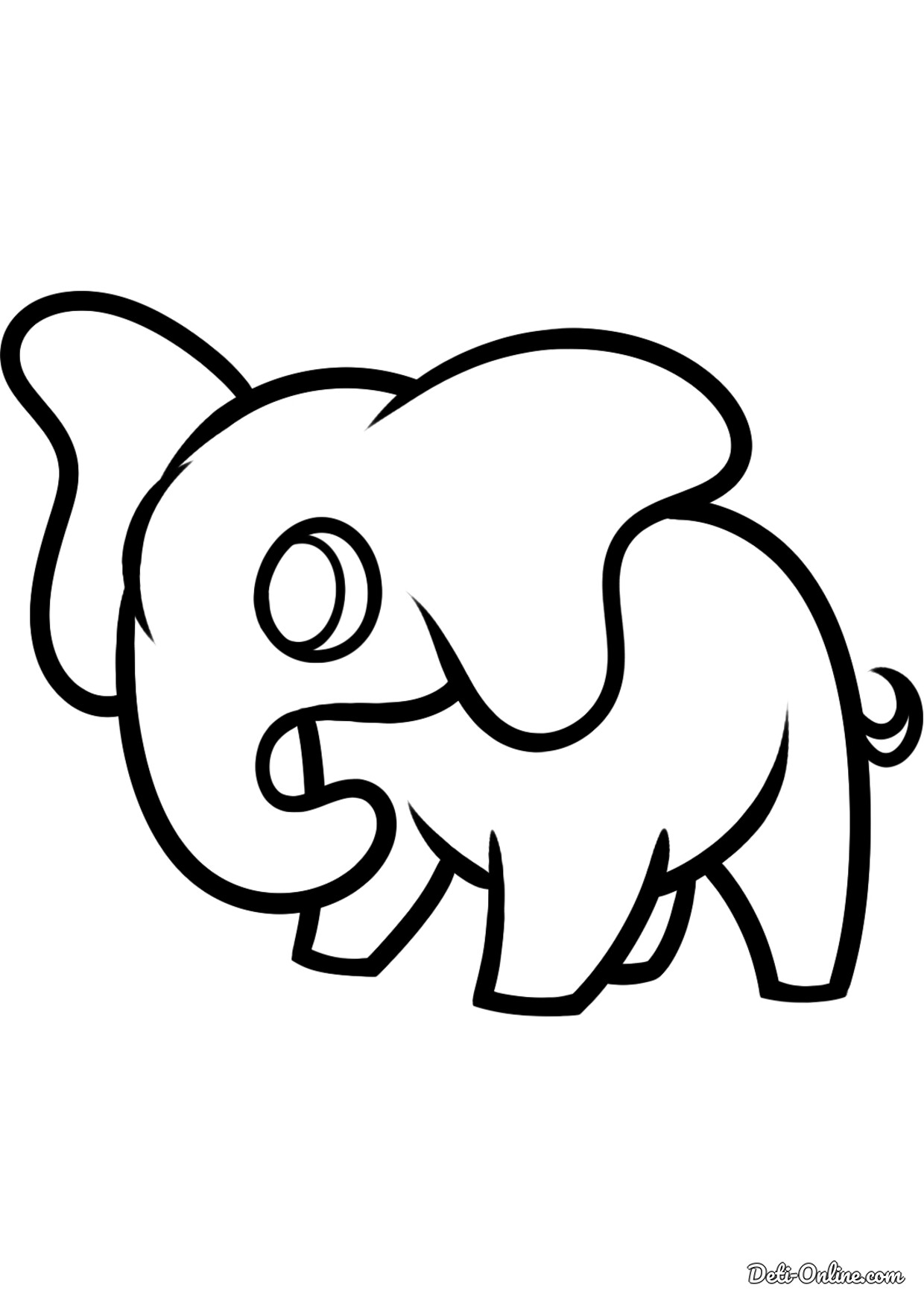 Слон картинка для детей раскраска