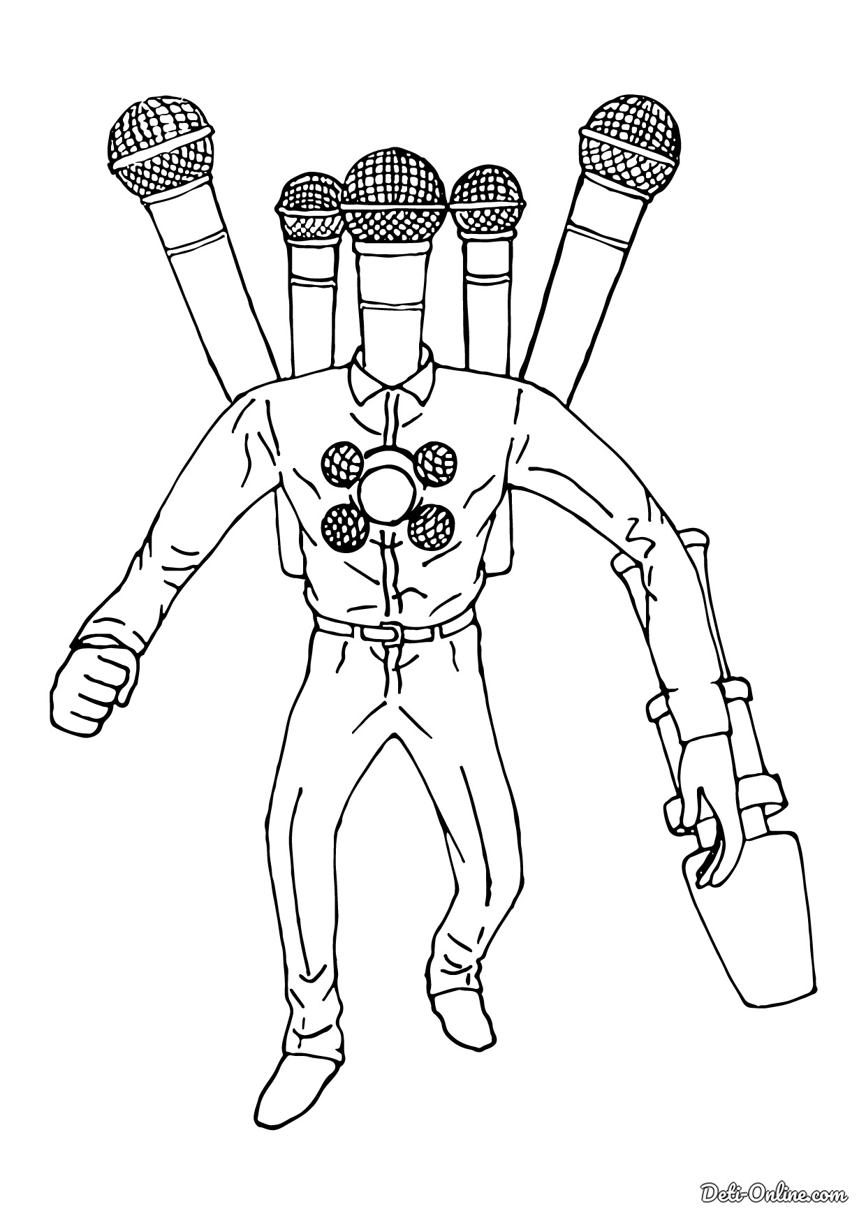 Раскраска Микрофон Мен Титан распечатать или скачать