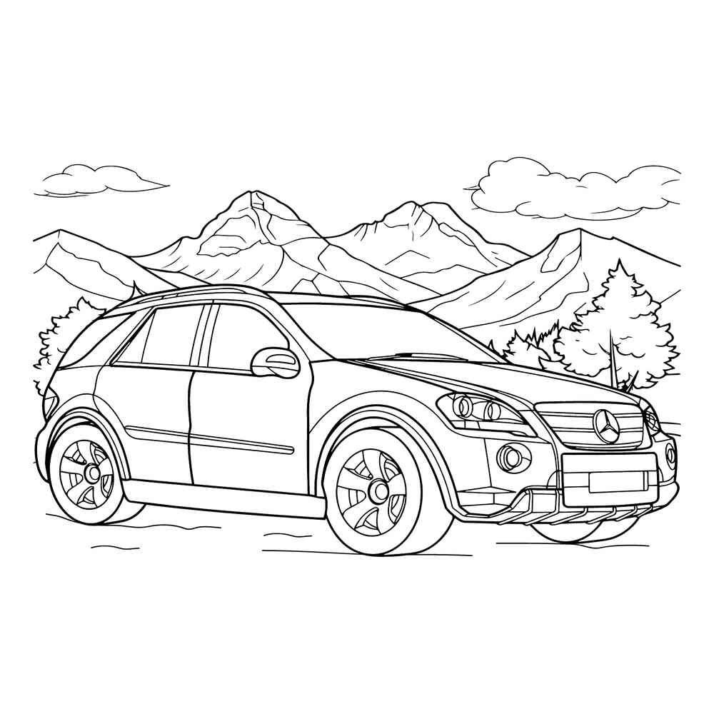 Раскраска Мерседес Бенц ML-Класс | распечатать раскраски для детей