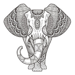Красивый слон со сложными узорами