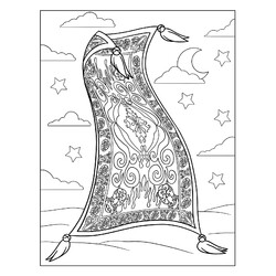 Раскраска Волшебный Ковёр из Аладдина