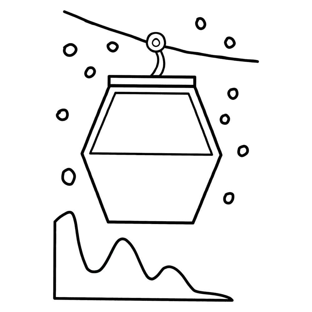 Раскраска Канатная дорога для малышей распечатать или скачать
