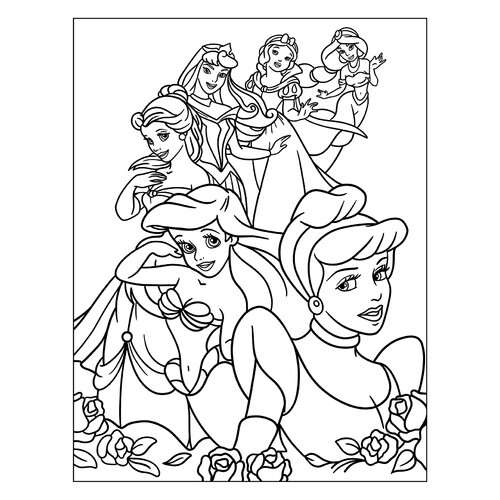 Раскраска Диснеевские принцессы