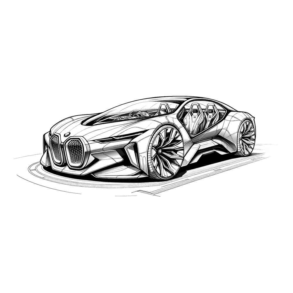 Раскраска BMW Vision EfficientDynamics | распечатать раскраски для детей