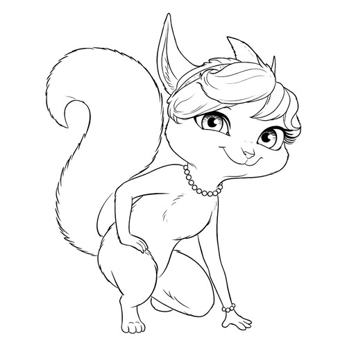 Раскраска Варя в форме белочки