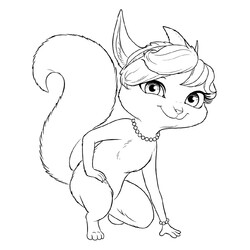 Раскраска Варя в форме белочки