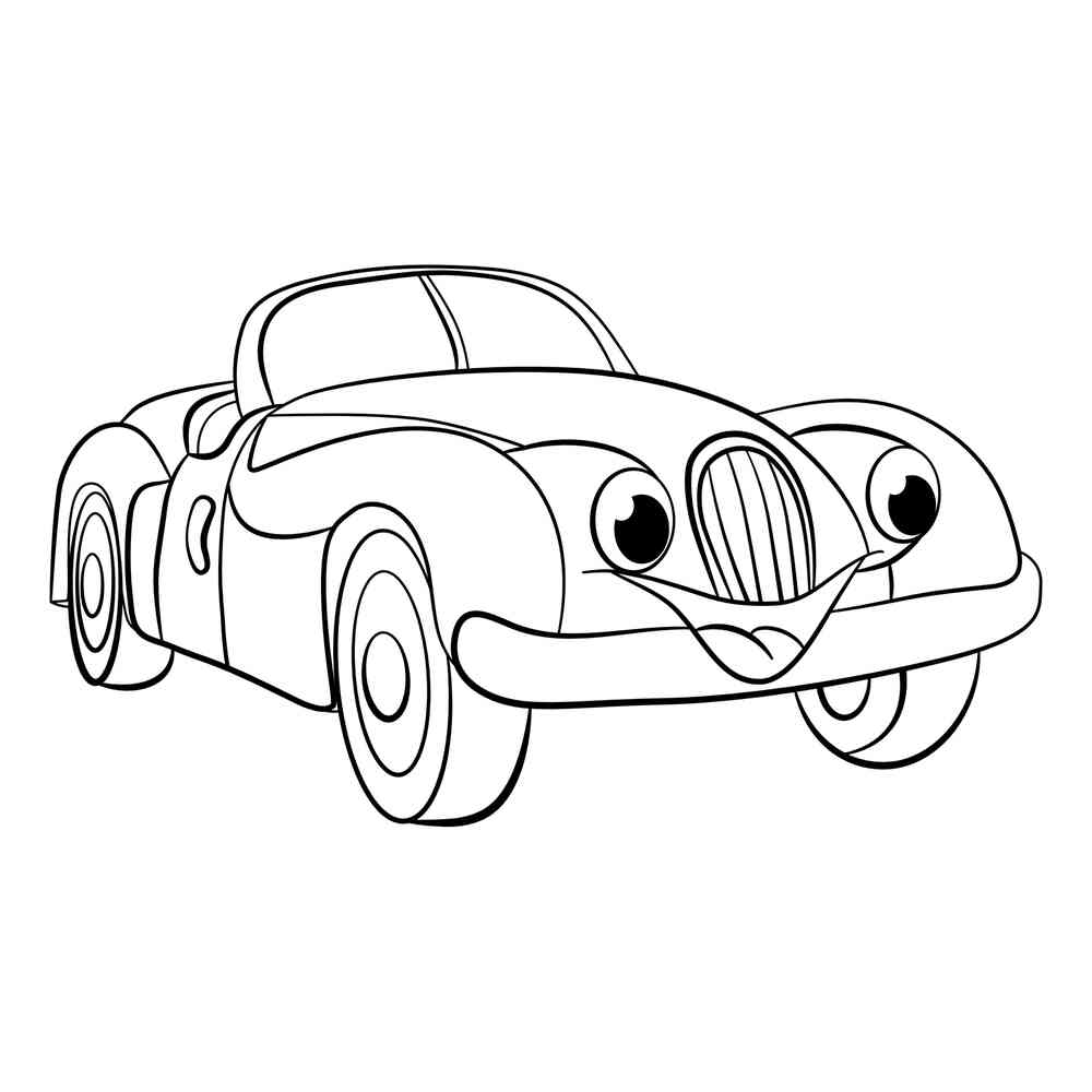 Раскраска Старенький автомобиль | распечатать раскраски для детей