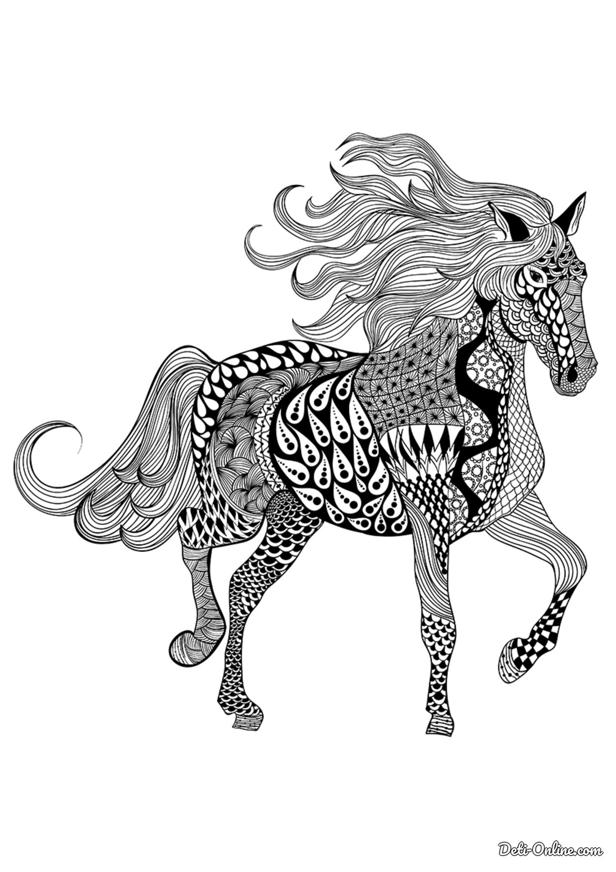 Лошадь Зентангл