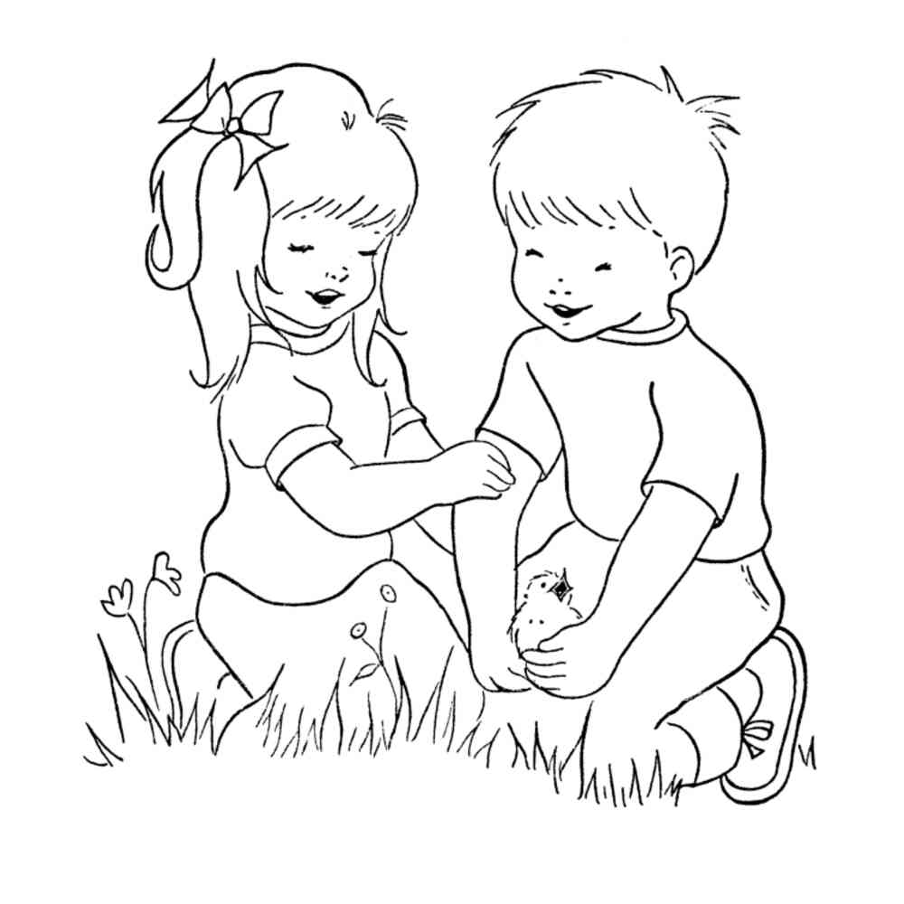 Мальчик и девка раскраска