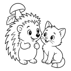 Ёжик и котёнок
