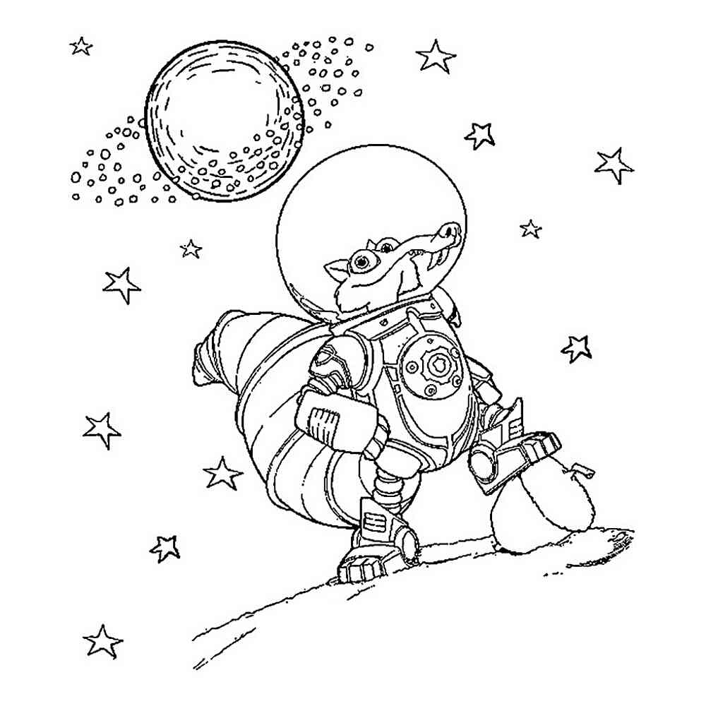 Космонавт на Луне раскраска
