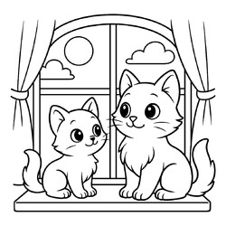 Котята смотрят в окно