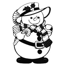 Забавный снеговик в модной одежке