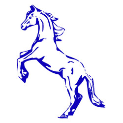 Раскраска Синяя деревянная лошадь