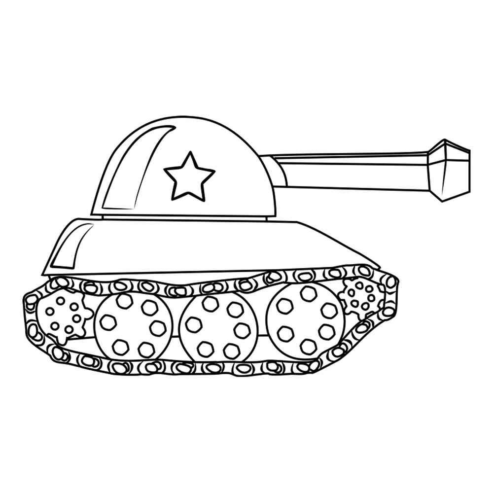 Раскраска танк для детей