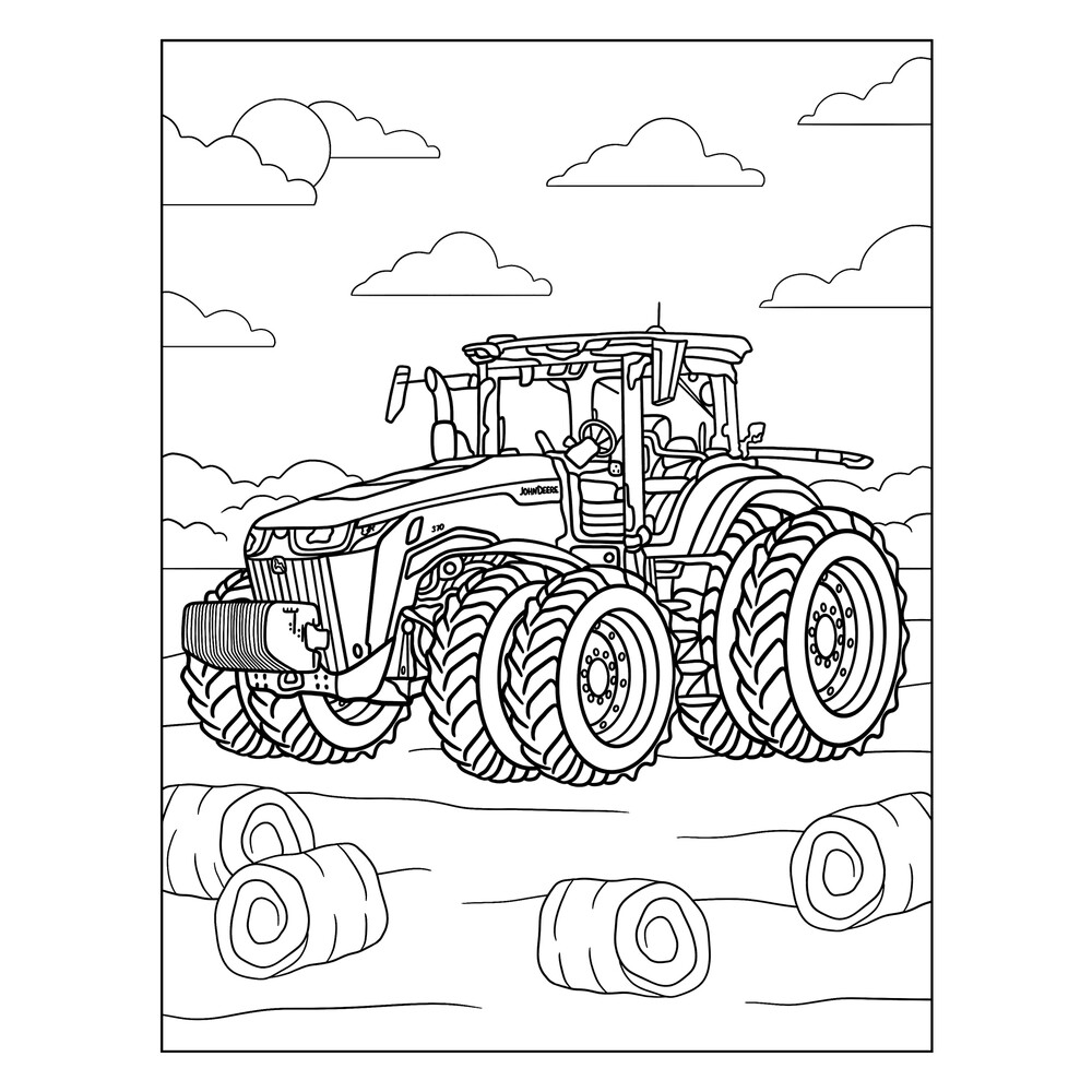 Игра Легкая Детская Раскраска: Трактор
