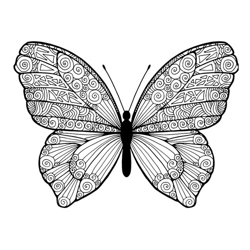 Бабочка с рисунками треугольников