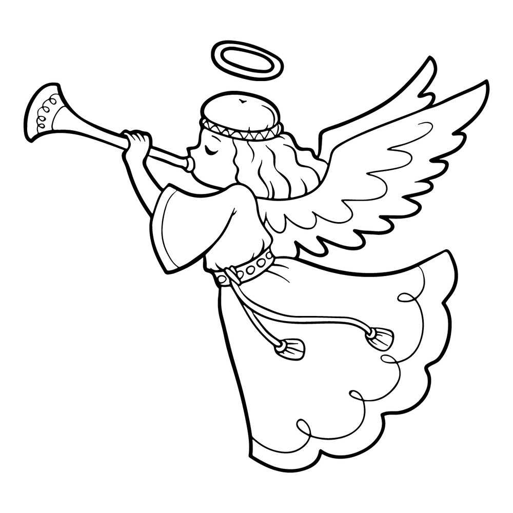 Раскраска Ангел для печати