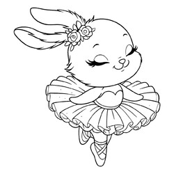 Раскраска Крольчиха балерина
