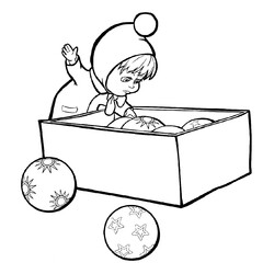 Маша с коробкой ёлочных игрушек