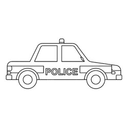 Раскраска Простой рисунок полицейской машины