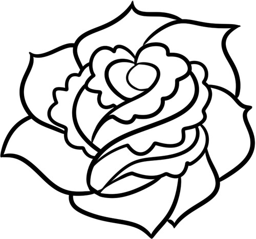 Раскраска Роза для начинающих