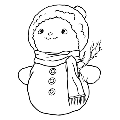 Раскраска Малыш Снеговик