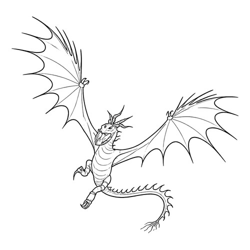 Раскраска Кривоклык (самец Ужасного Чудовища)