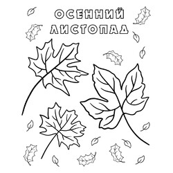 Раскраска Осенний кленовый листопад