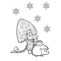 Снегурочка Маша с ёжиком