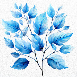 Синие листья