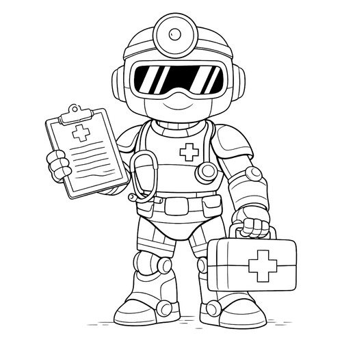 Раскраска Робот-медик