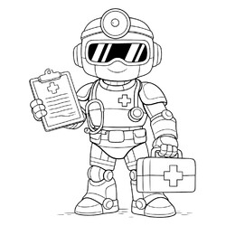 Раскраска Робот-медик