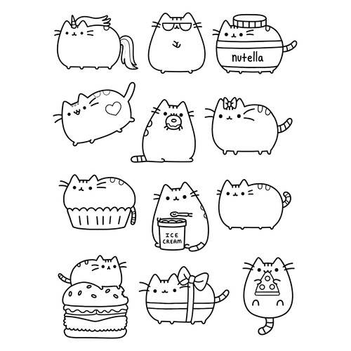 Раскраска Большой набор Пушинов