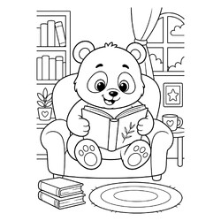 Панда читает книгу